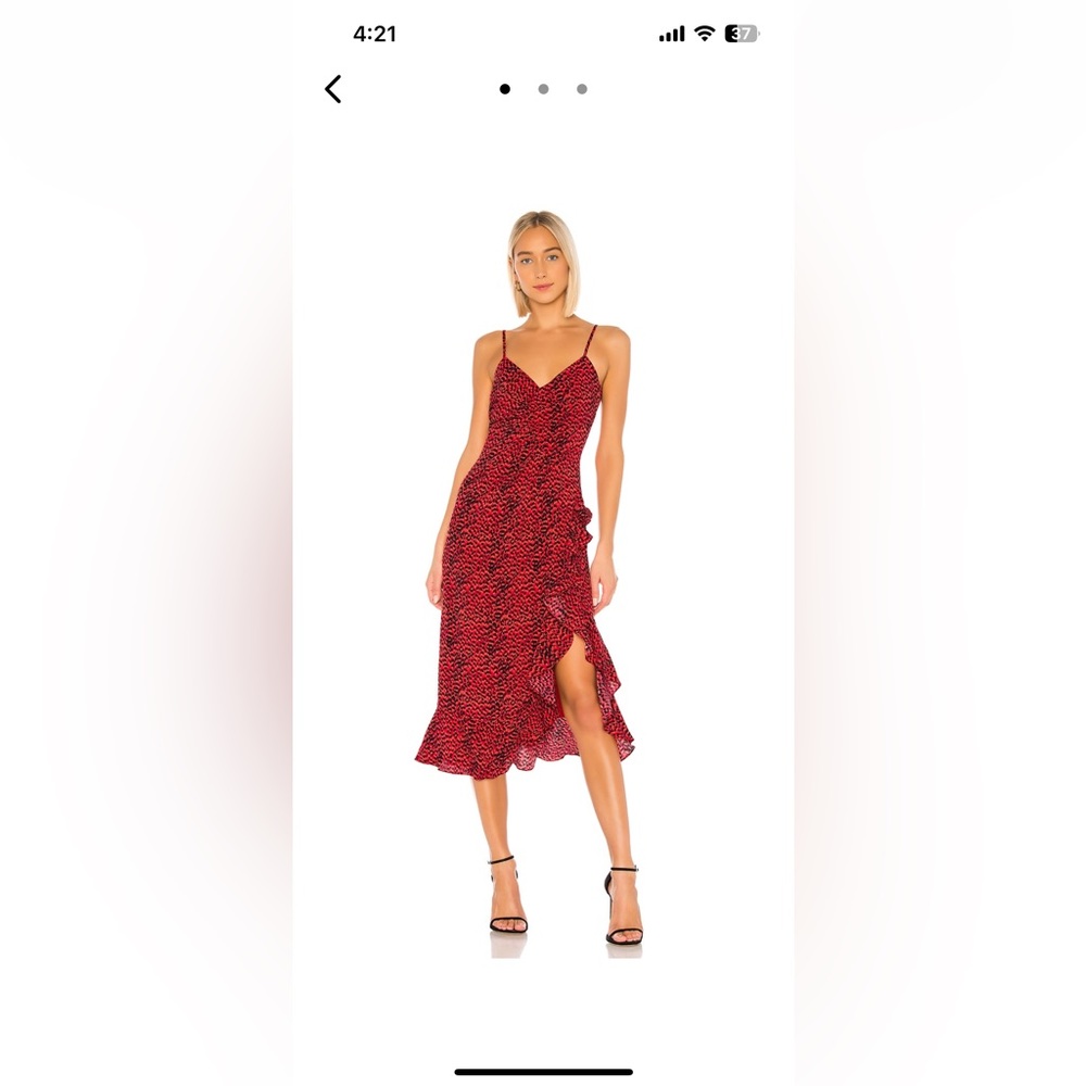 Lexie midi dress in red leopard by Bardot size US 6/S